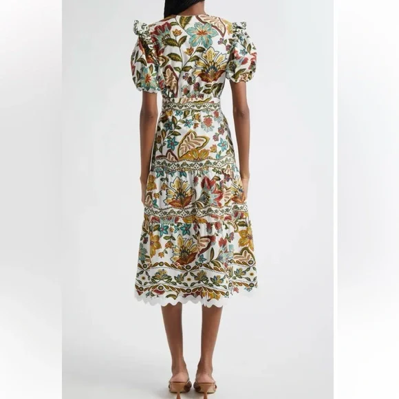 Farm Rio Botanicals Cotton Midi Dress - Picture 2 of 8